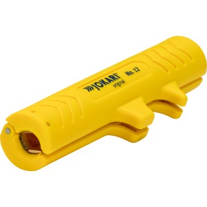 Gelber Jokari Universal Entmanteler zum Abisolieren von Kabeln.