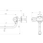 Technische Zeichnung Thermoflow ELEX35ARM Klein-Durchlauferhitzer mit Armatur, Maße und Details.