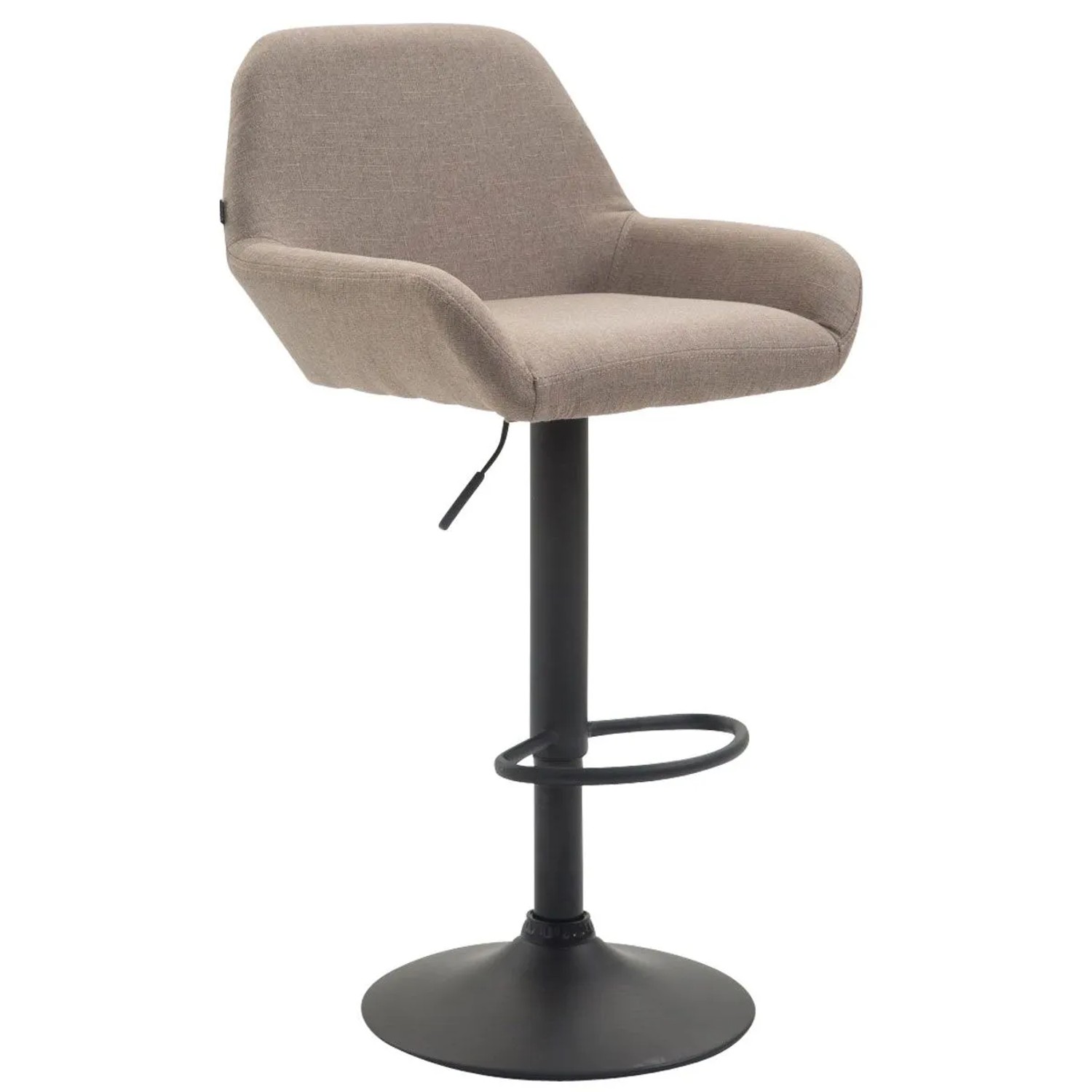 DELUKE Barhocker DUBLIN Taupe Stoff Schwarz Barstuhl Mit Lehne Tresenhocker Tresenstuhl