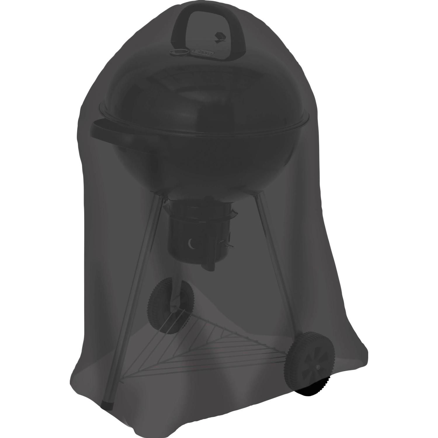 Tepro Universal Abdeckhaube für Kugelgrill klein Ø ca. 57 cm x 85 cm Schwarz