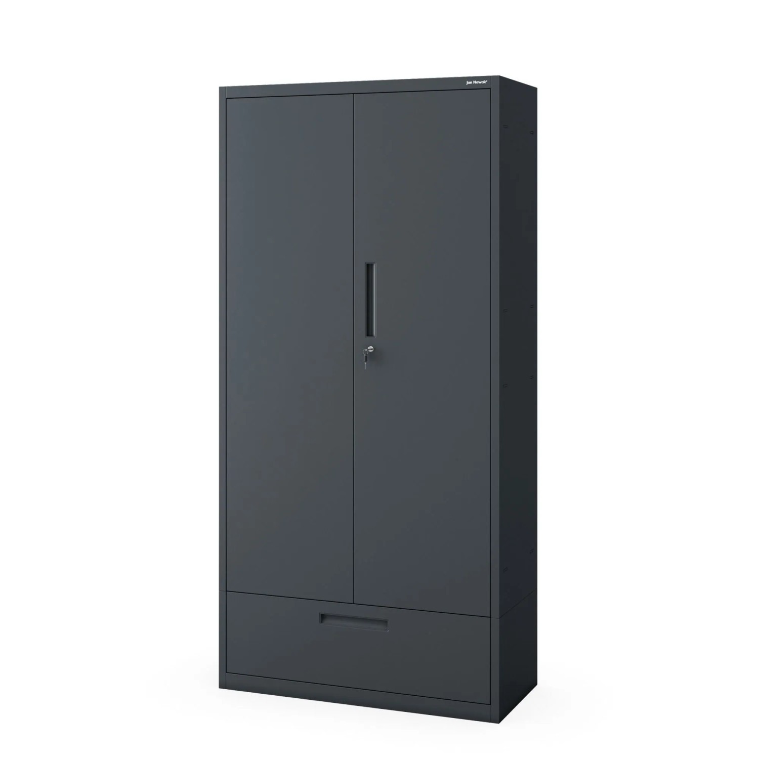 JAN NOWAK Metall-Büroschrank 185 x 90 x 40 cm mit Schublade 30 cm MEGAN Anthrazit