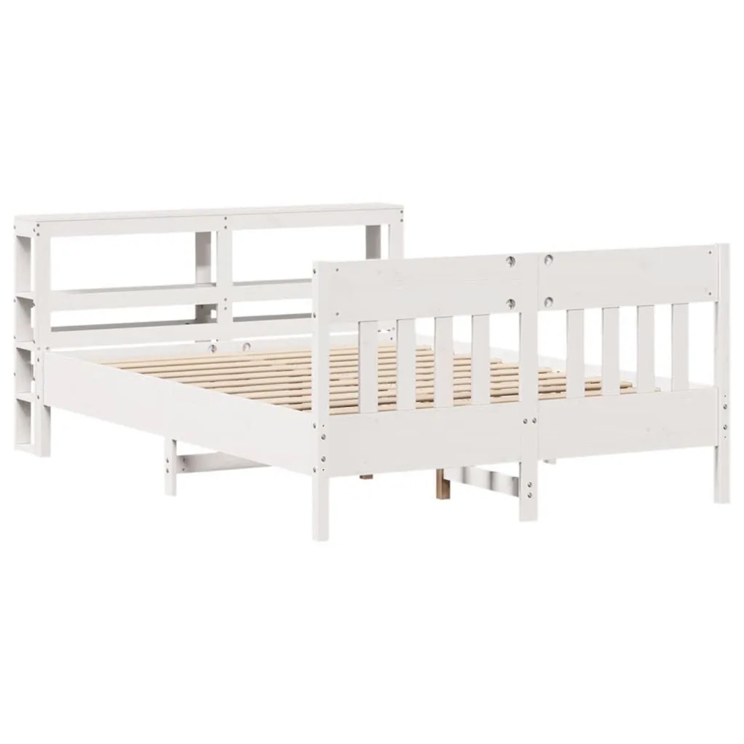 vidaXL Massivholzbett ohne Matratze Weiß 150x200 cm Kiefernholz 3306262 günstig online kaufen