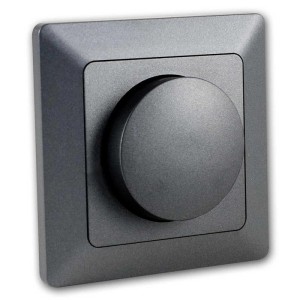 ChiliTec MILOS Dimmer für LED Lampen, anthrazitfarbener Dimmer mit Rahmen.