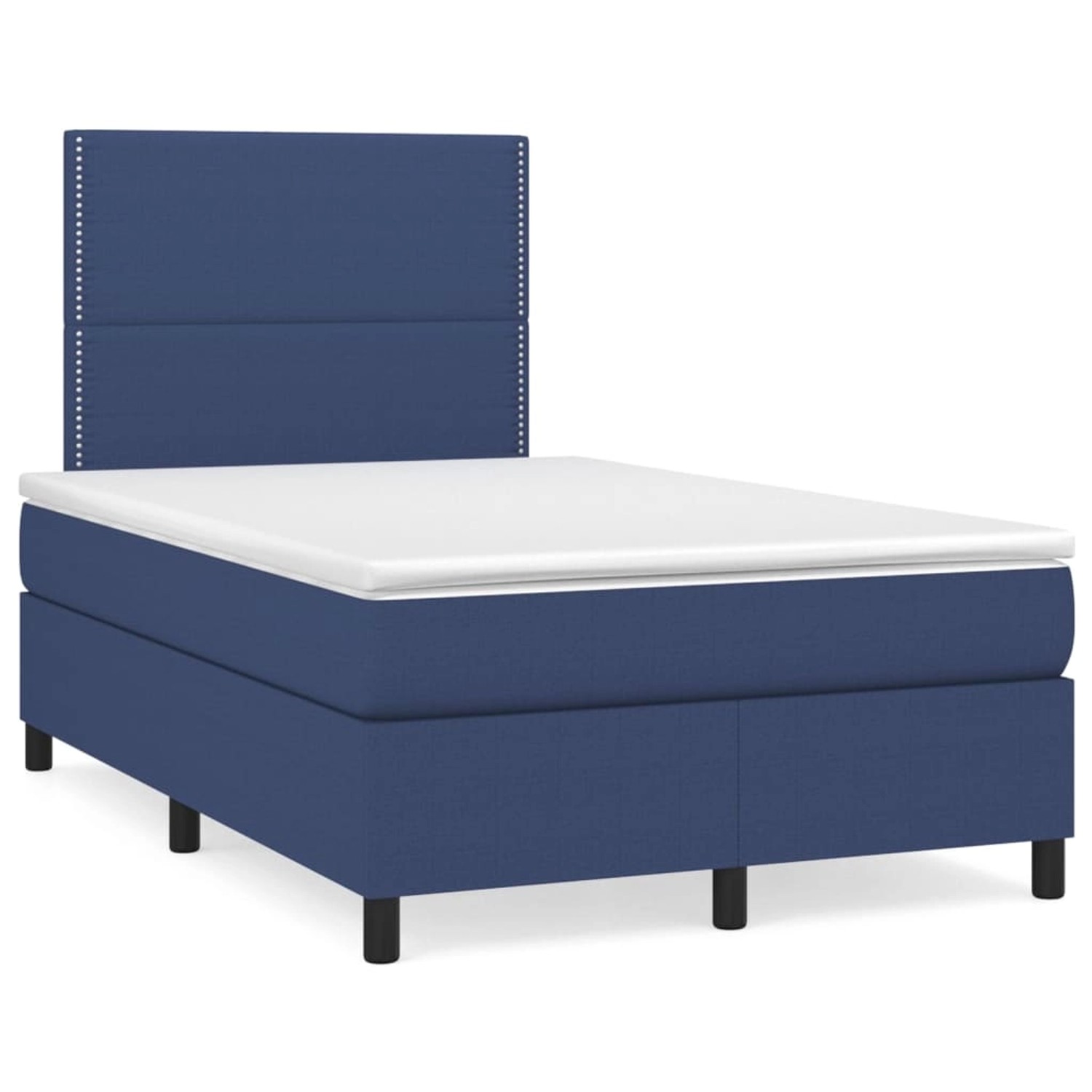 vidaXL Boxspringbett mit Matratze Blau 120x200 cm Stoff1373233 günstig online kaufen