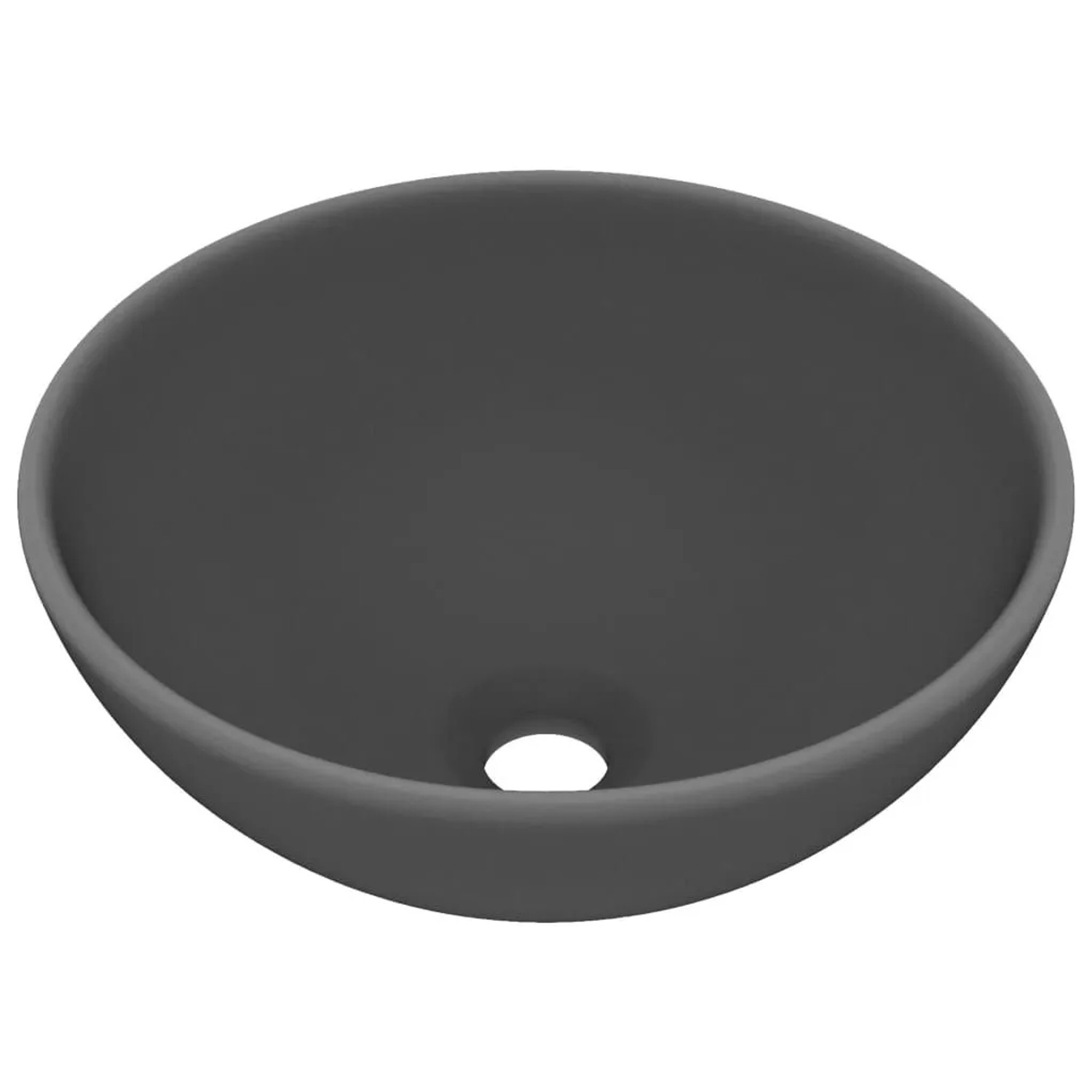 vidaXL Luxus-Waschbecken Rund Matt Dunkelgrau 32,5x14 cm Keramik 146972 günstig online kaufen