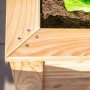 Detailansicht: Westmann Hochbeet aus Lärche, naturbelassenes Holz, Ecke mit Schrauben.