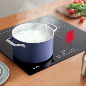 CIARRA Induktionskochfeld 60cm mit Topf und Touch-Bedienfeld in Küche.