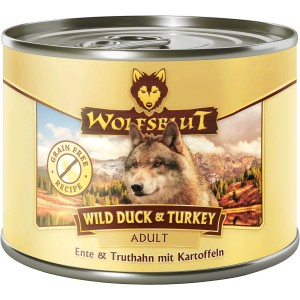 Wolfsblut Hunde-Nassfutter Wild Duck & Turkey, Ente und Truthahn mit Kartoffeln im Detail.