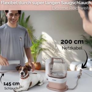 Steinborg SB-1070 Tierhaarpflegeset 7-in-1 Haustierpflegeset mit Staubsauger 13.500Pa
