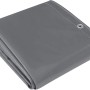 Dunkelgraue WOLTU PVC Abdeckplane 500 g/m² gefaltet mit Metallösen. Robuste, wasserdichte Schutzplane für Bau & Garten.