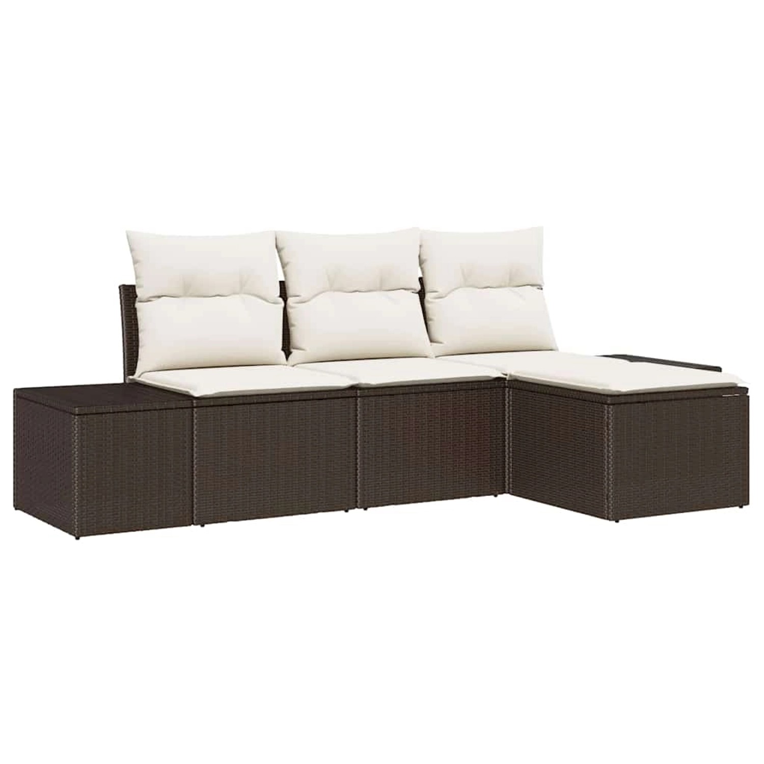 vidaXL Garten-Sofa-Set 4-Tlg Braun Poly Rattan 3347008 günstig online kaufen