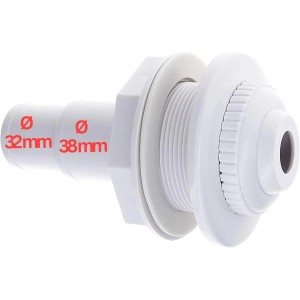Weiße Amapool Einströmdüse mit Schlauchtülle (32/38mm) für den Poolbau.