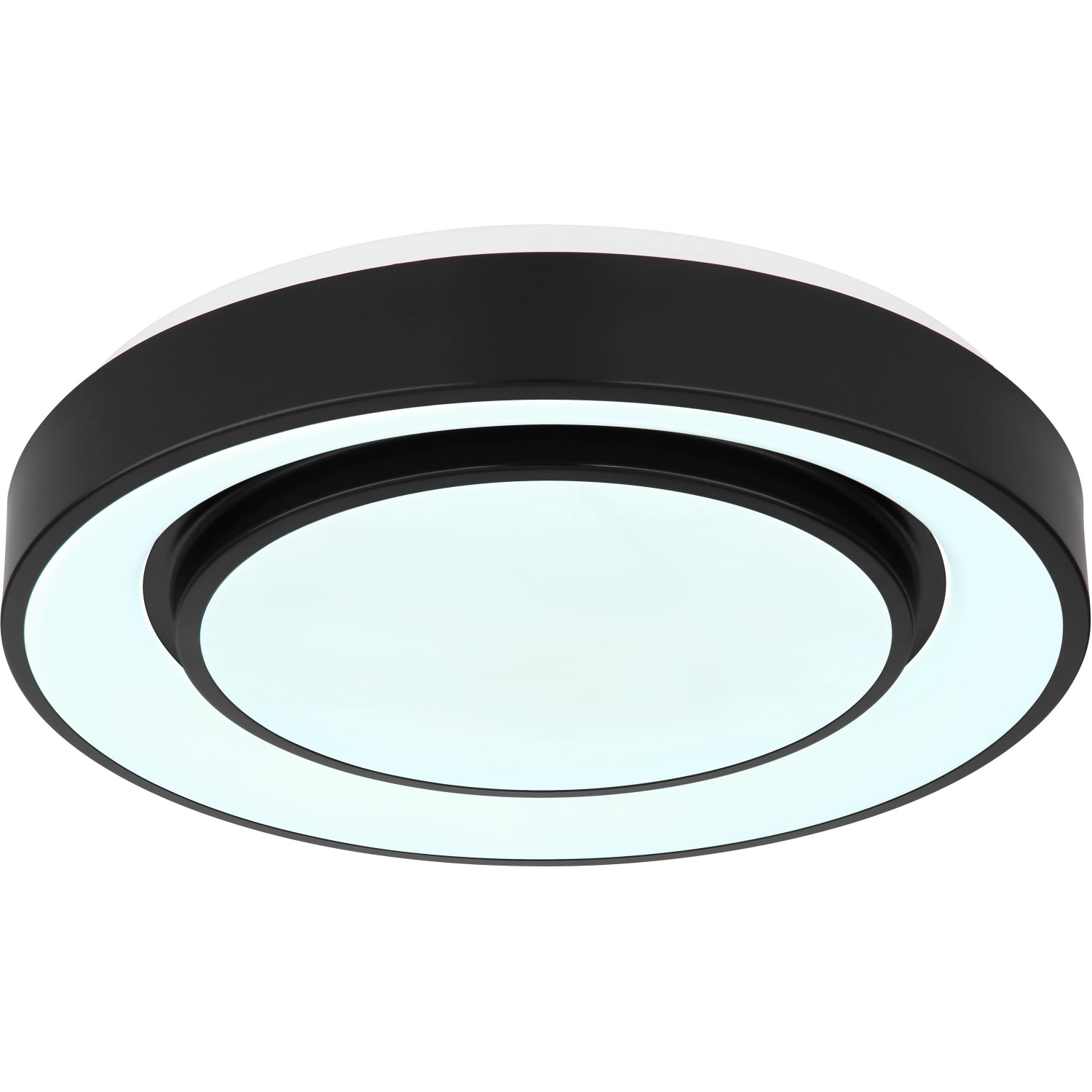 Globo LED Deckenleuchte Sully, Ø 38 cm, schwarz, mit Dimmfunktion und Farbwechsler.