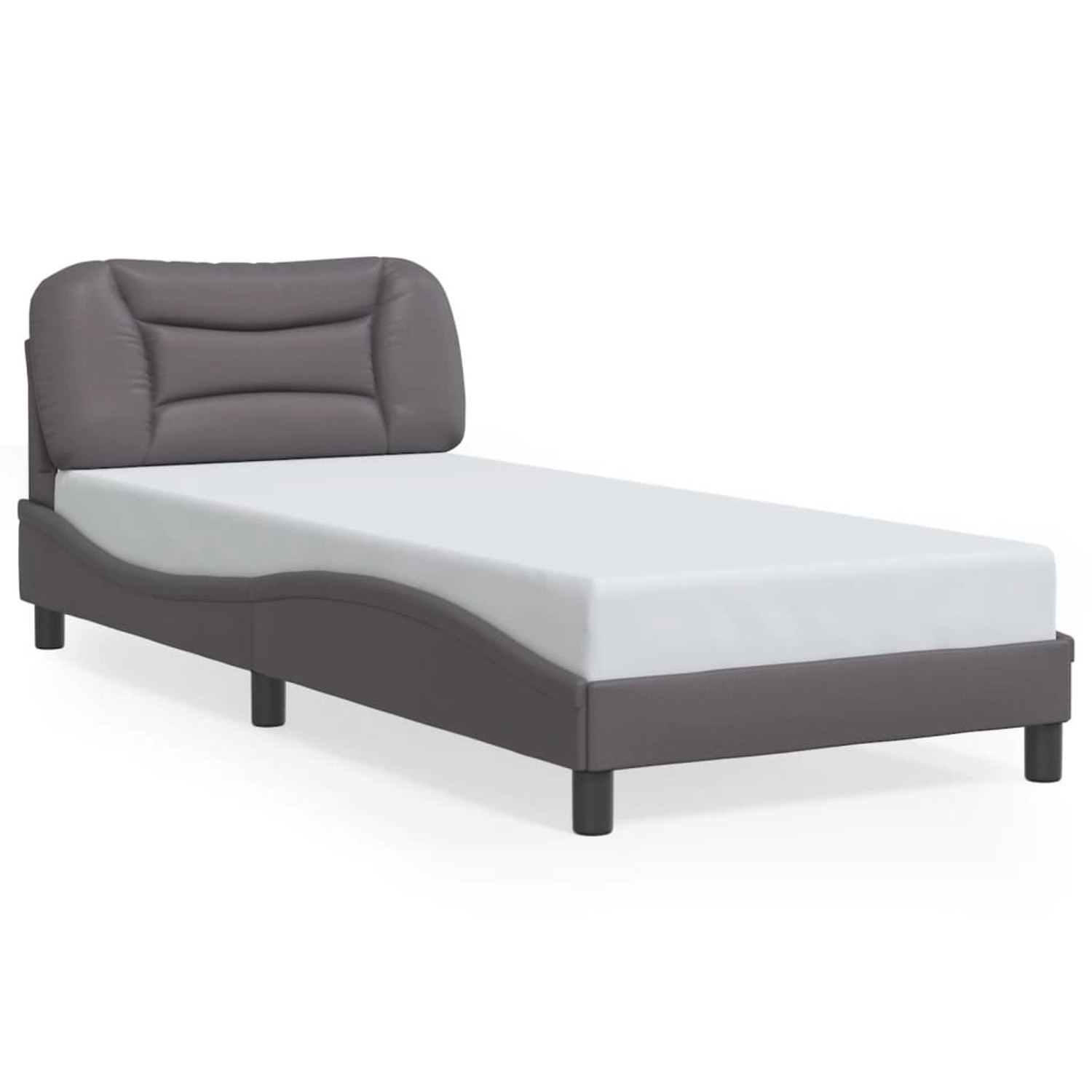 vidaXL Bettgestell ohne Matratze Hvar Grau 90x200 cm Kunstleder 3207977 günstig online kaufen