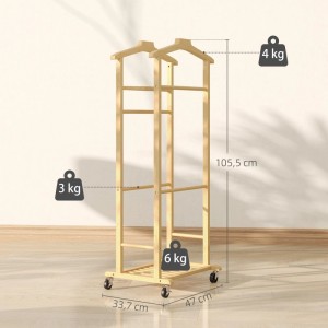 HOMCOM Clothes Rack Bambus 47L x 33,7B x 105,5H cm Naturholz