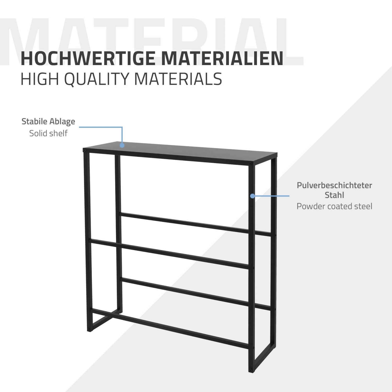ML-Design Getränkekistenregal aus Stahl, anthrazit, mit Ablage für 6-8 Kisten.