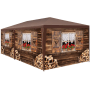 Tectake Pavillon Almchalet In 2 Größen Im Steckystem Abnehmbare Seitenteile 600 x 300 x 250 cm Braun