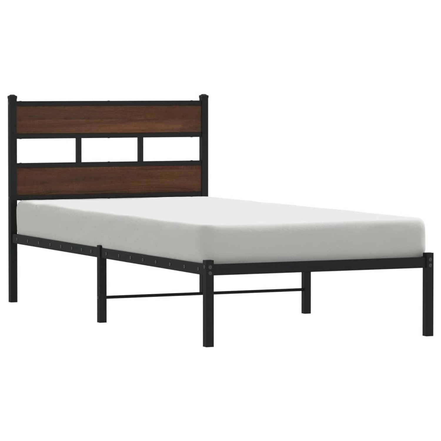 vidaXL Bettgestell ohne Matratze mit Kopfteil Braun Eiche 100x200 cm 401714 günstig online kaufen