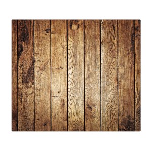 Banjado Herdabdeckplatte aus Glas mit Holz Motiv, 60x52cm, als Schneidebrett und Ceranfeld Abdeckung nutzbar.