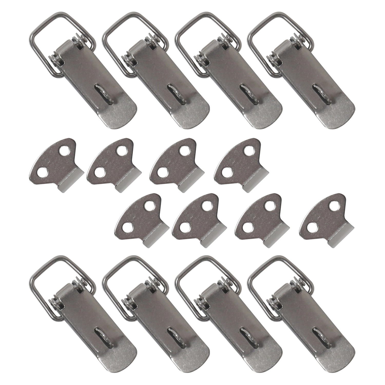 HMF 14980-09 Edelstahl Spannverschluss mit Schlossöse 8 Stück 27 x 75 mm Silber