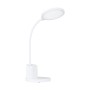 Weiße Eglo LED-Tischleuchte Rehamna mit Stifthalter, flexibel verstellbar, 55 cm hoch.
