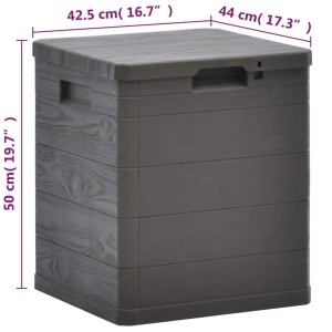 VidaXL Garten-Aufbewahrungsbox, 90 L, braun, Kunststoff mit Holzoptik. Universalbox für Garten und Terrasse.