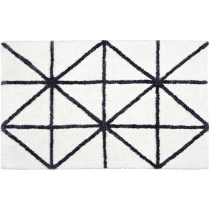 Schöner Wohnen Badteppich Barbados mit Grafikmuster in Weiß und Schwarz, 60x90 cm.