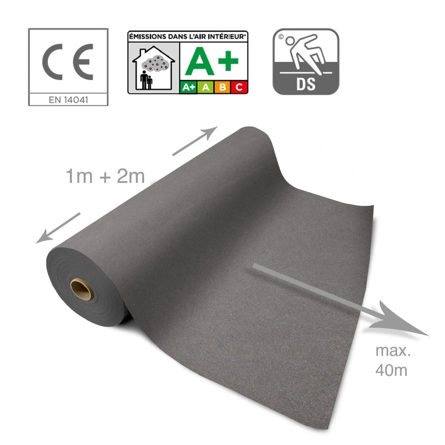 Floordirekt Messeteppich Sintra Pflegeleichter Gangläufer Grau 200 x 350 cm_6