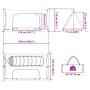 Skizze: vidaXL Innenzelt, 220x128x110cm, Netz, Camping Zubehör mit Maßangaben.