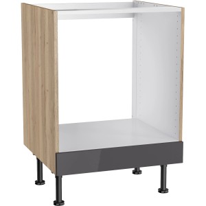 Optifit Herdumbau Jonte984 in Anthrazit und Wildeiche, 60 cm breit, für Einbaubackofen und Kochfeld.