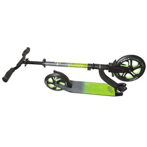 Muuwmi Aluminium Scooter Pro, Tretroller in Grün mit XL-Deck und BMX-Lenker.