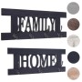 MCW Wandgarderobe C60 Shabby, 2-teilig, dunkelgrau, mit "Family" und "Home" Schriftzug und Haken.