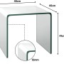 Moderner COSTWAY Beistelltisch aus Glas, U-Form, 45x45x41cm, ideal als Nachttisch oder Bürotisch.