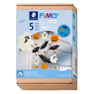 Staedtler FIMOair Halloween Bastelset mit lufttrocknender Modelliermasse. 5-teiliges Set für Geister, Kürbisse, Fledermäuse.