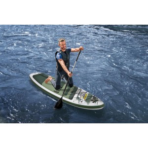 Bestway Hydro-Force SUP River Board Kahawai mit Paddler auf dem Wasser.