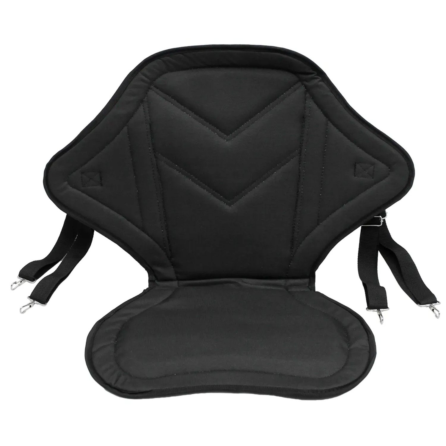 Schwarzer Kajak Sitz von ECD Germany mit verstellbarer Rückenlehne für SUP Paddle Board.