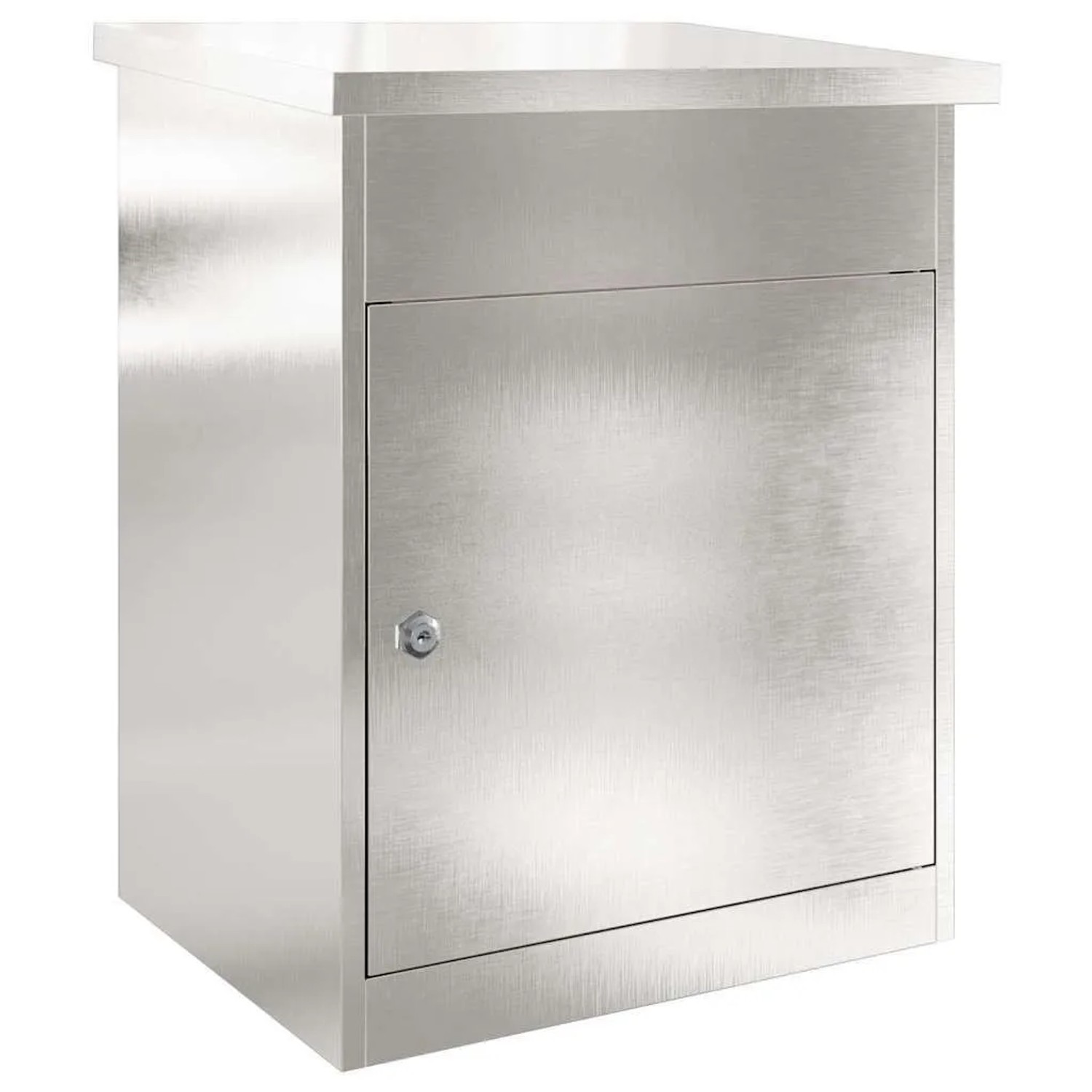 DELUKE Paketbox KILI Mit Speicher Silber 47,5x38x59cm Edelstahl Paketkasten Paketbox Für Zuhause Kasten Für Pakete
