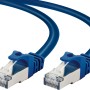 Blaues Schwaiger CAT 8 Netzwerkkabel, 2 m, mit RJ45 Stecker für Netzwerktechnik.