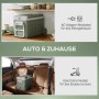 Outsunny Kühlbox grün-weiß, mobil mit Rädern, für Auto und Zuhause. Inkl. AC-Adapter für Heim, DC-Kabel für Auto.