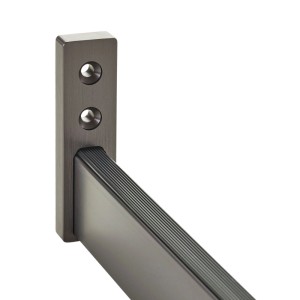 SOTECH 1 Paar Schrankstangenlager NANO Seitenlager Anbau Aluminium Massiv 75 x 20 x 10 mm für Designer Schrankrohr Titanoptik