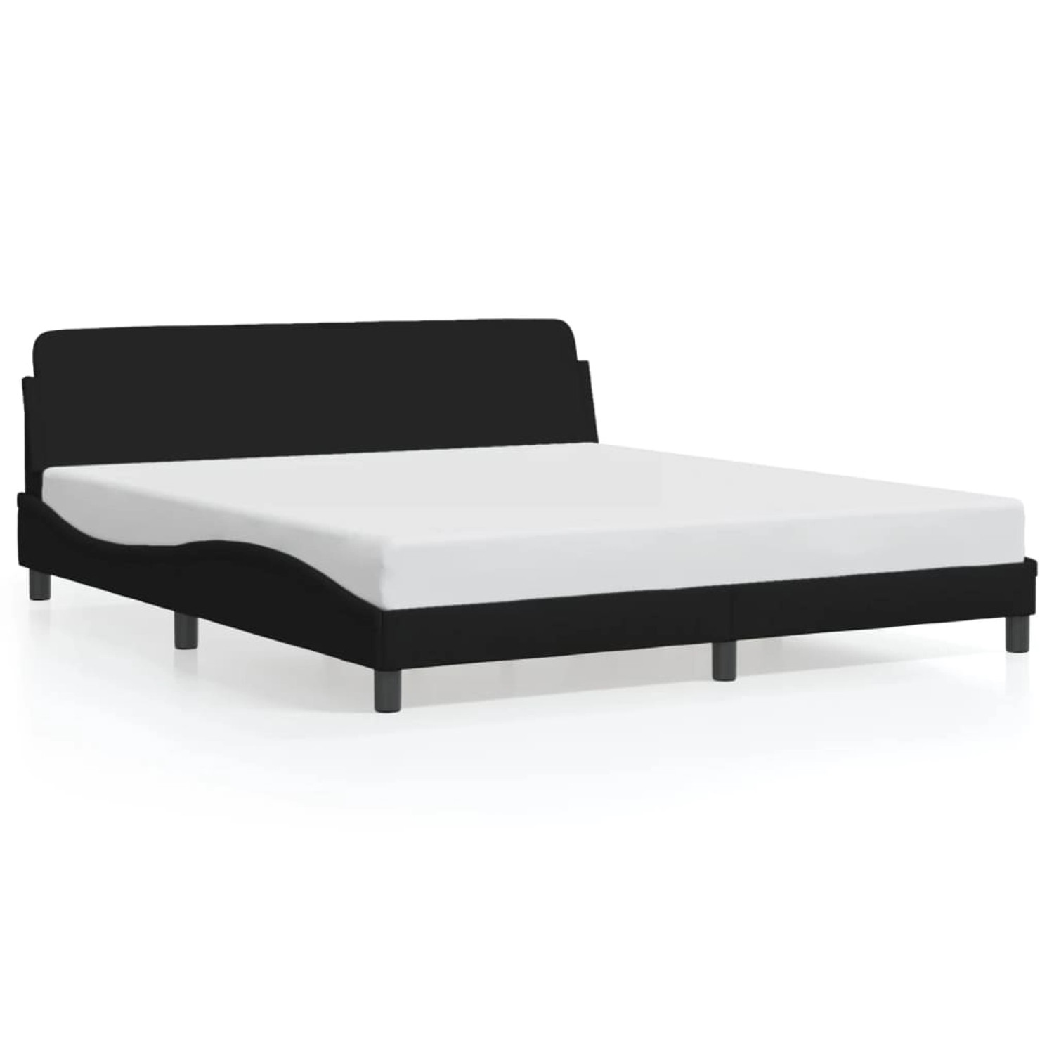 vidaXL Bettgestell Dover Schwarz 180x200 cm Stoff 373227 günstig online kaufen