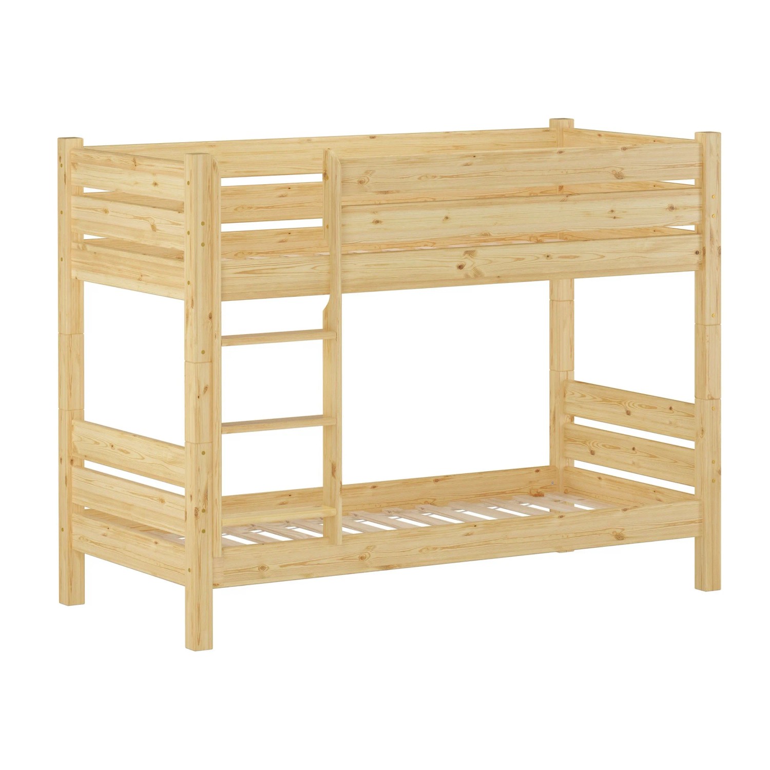 Erst-Holz Etagenbett Schmal Kurz 80 x 190 cm Kiefer Massiv Nische 80 Teilbar Modell 16 Rollrost inkl.