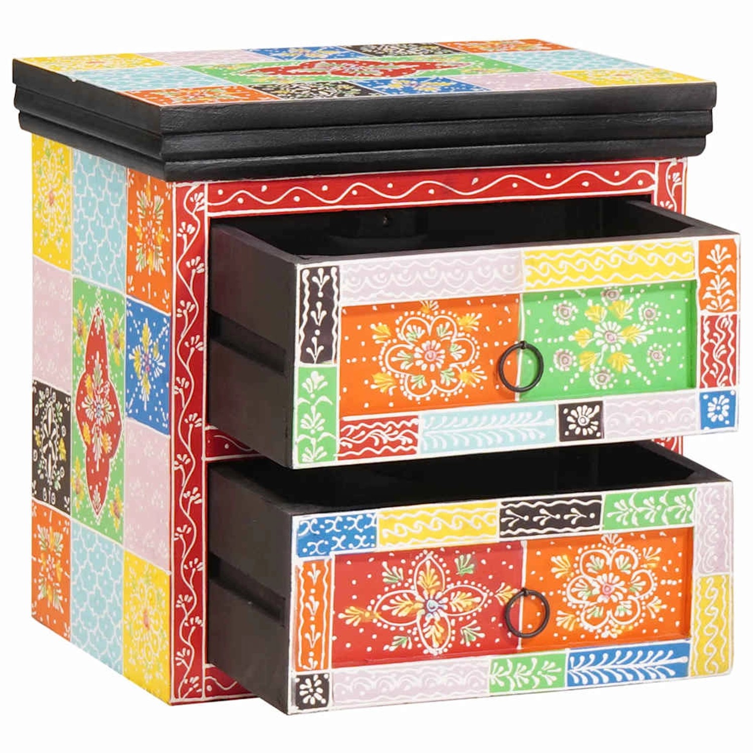 vidaXL Nachttisch Mehrfarbig 40 x 30 x 40 cm Massivholz Mango 4017588 günstig online kaufen