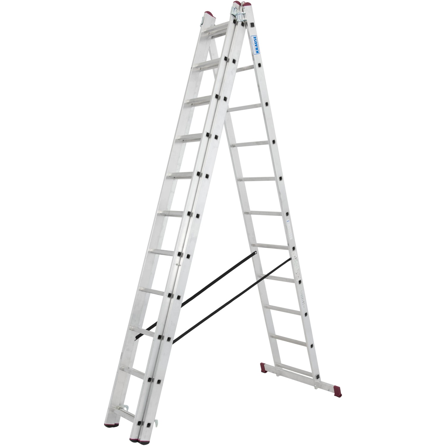 Krause Corda Vielzweckleiter 3x11 Sprossen als Stehleiter aufgebaut.