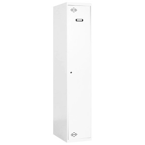 PROREGAL Spind AMEGO HxBxT 180 x 30 x 50 cm 1 Abteil Grundmodul Weiß-Weiß Schließfach Garderobe