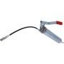 KS TOOLS Hebel Fettpresse mit flexiblem Schlauch, silber, roter Griff. Robustes Werkzeug für Fettkartuschen.