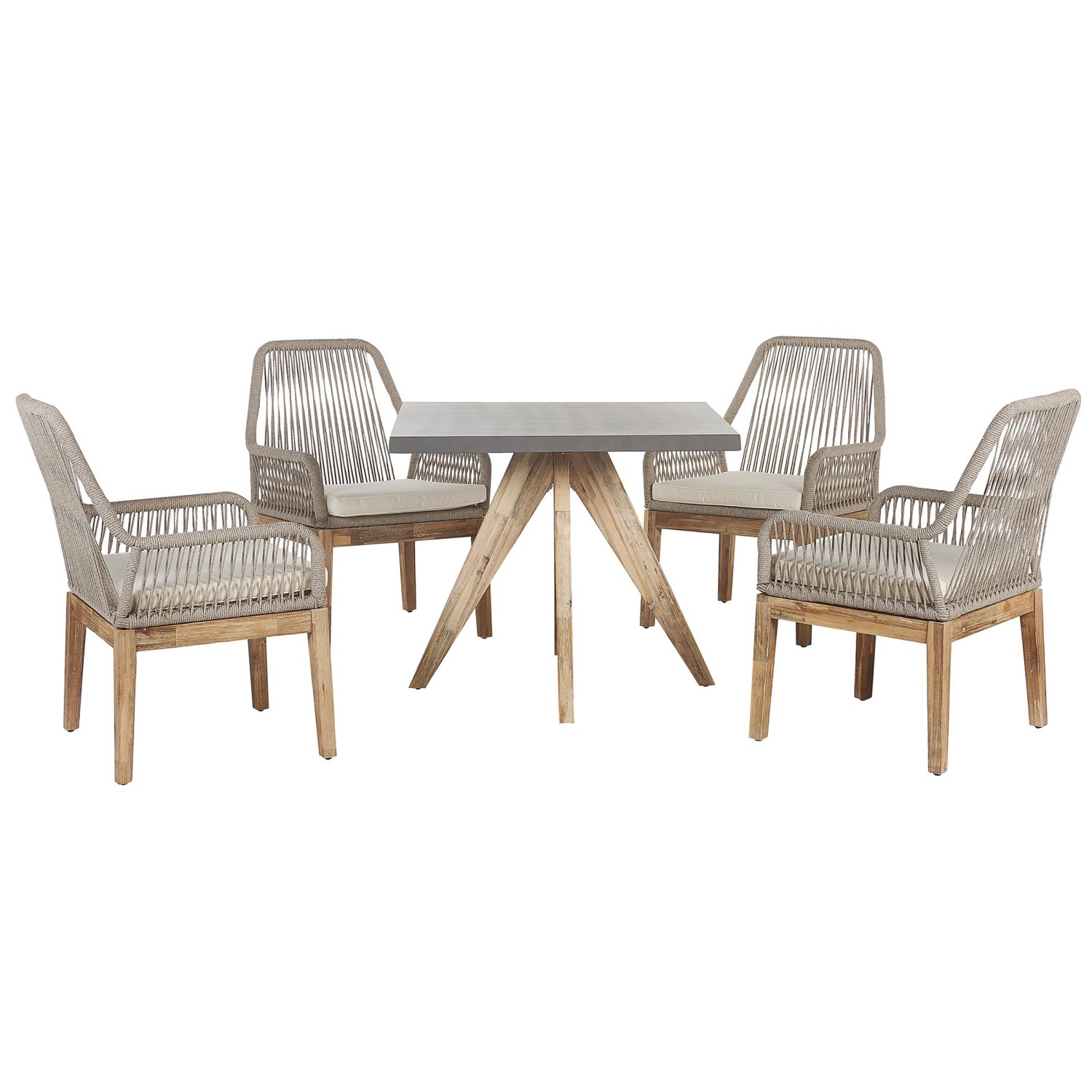 Beliani Gartentisch Set OLBIA Creme 90x90x76 günstig online kaufen