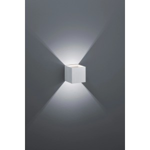 Quadratische Trio LED-Wandlampe Louis, Aluminium gebürstet, mit Lichteffekt nach oben und unten.