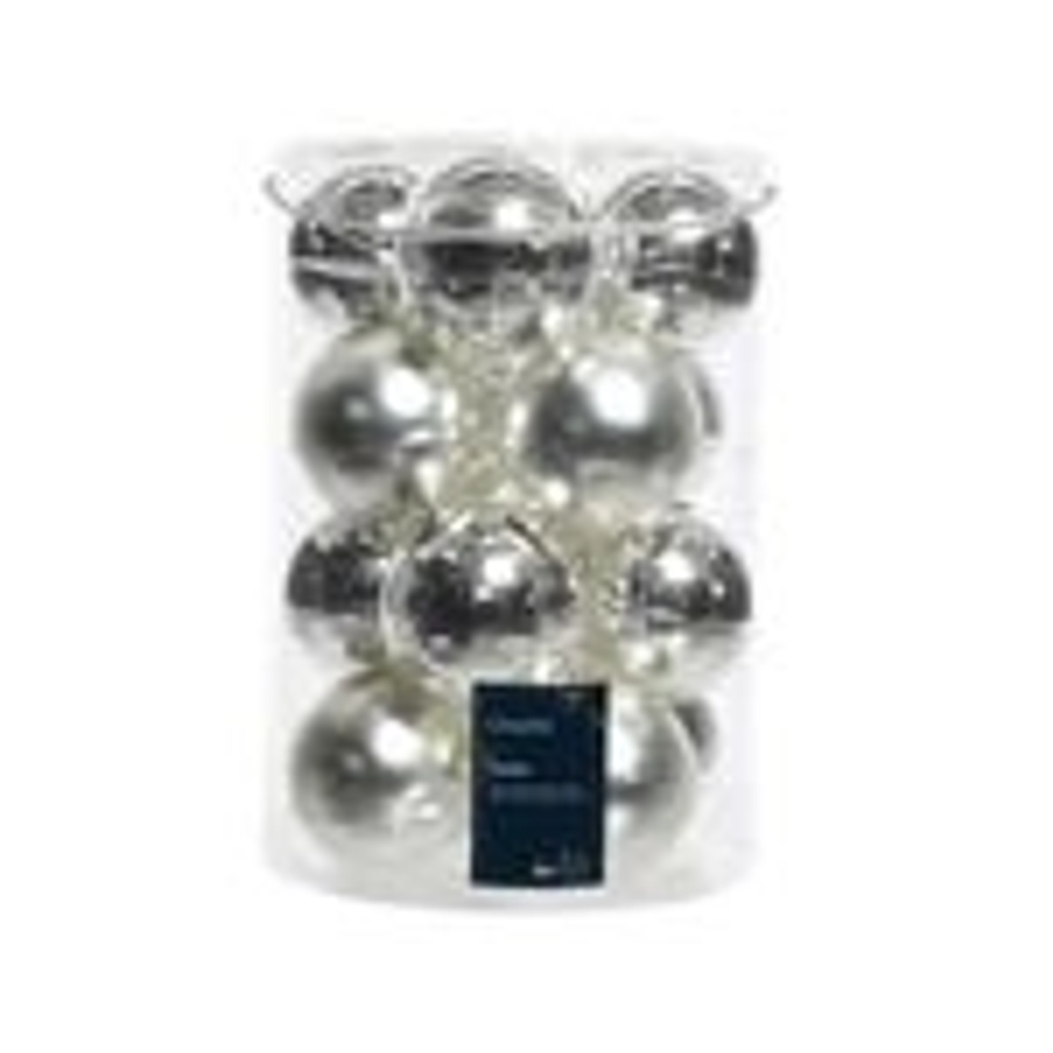 Kaemingk Weihnachtsbaumkugeln Glas  8 cm Silber Matt Glaenzend 16 Stueck günstig online kaufen