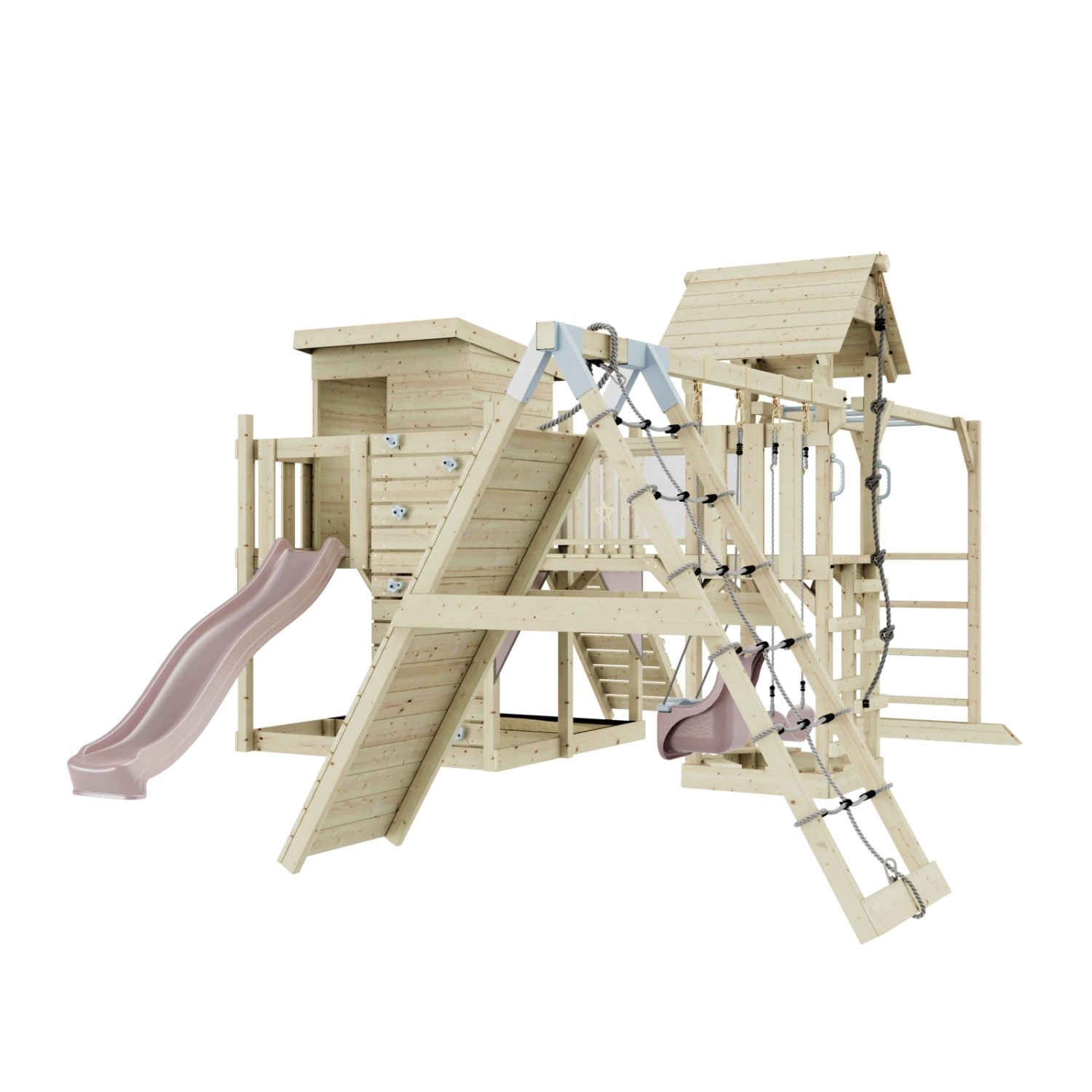 OutdoorToys Spielturm Lars mit Babyschaukel Altrosa günstig online kaufen